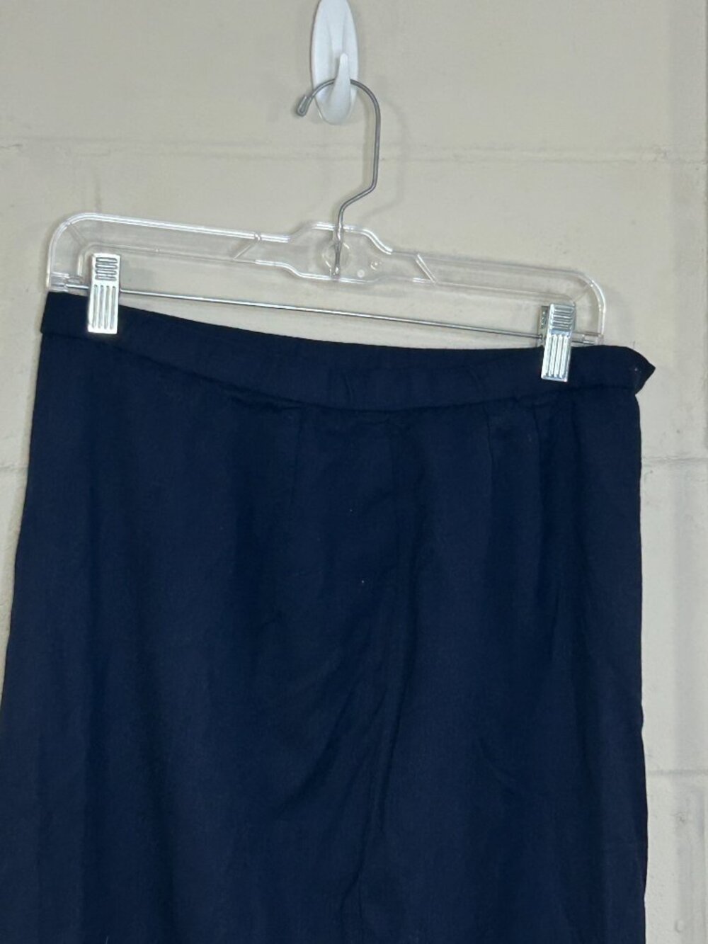 Pendleton Skirt Womens 12 Pure New Wool Maxi Navy USA Natural Slit Hem - Picture 3 of 11
